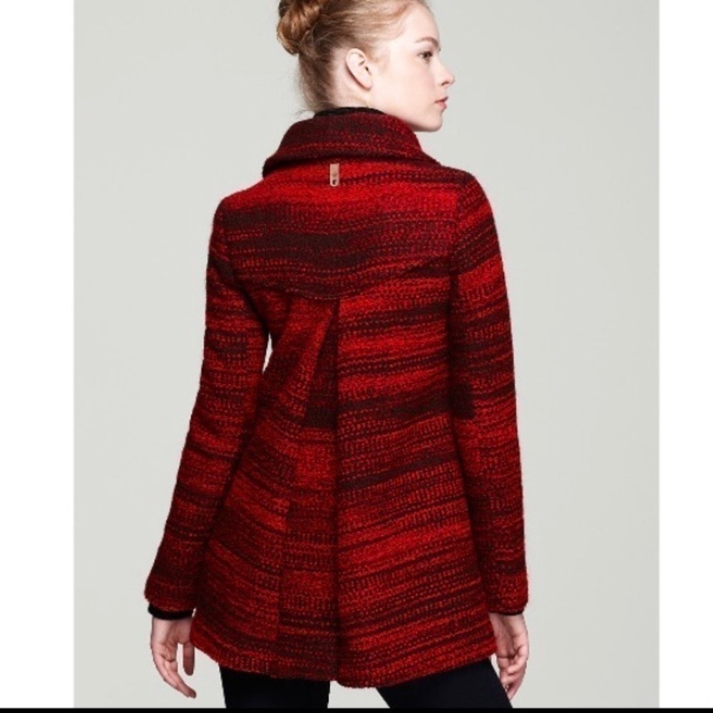 Mackage Marled Wool Blend Leather Trim Coat - Picture 14 of 14